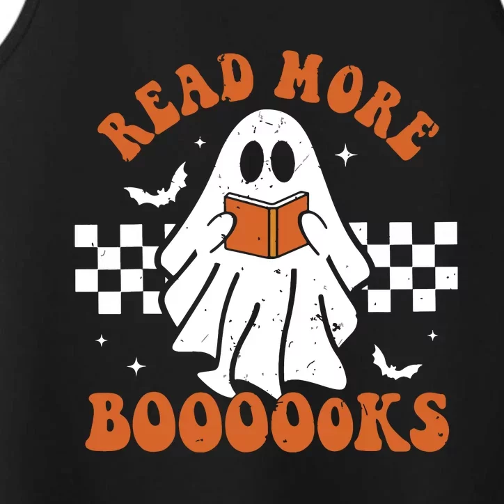 Read More Books Cute Ghost Reading Book Teacher Halloween Performance Tank