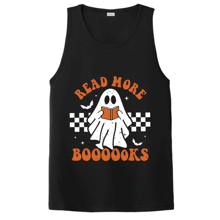 Read More Books Cute Ghost Reading Book Teacher Halloween Performance Tank