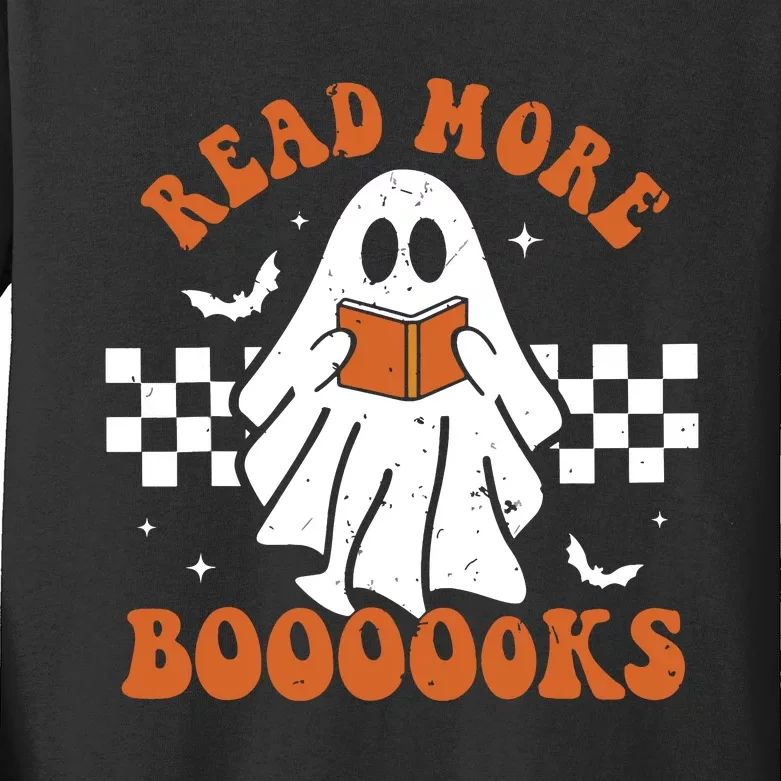 Read More Books Cute Ghost Reading Book Teacher Halloween Kids Long Sleeve Shirt