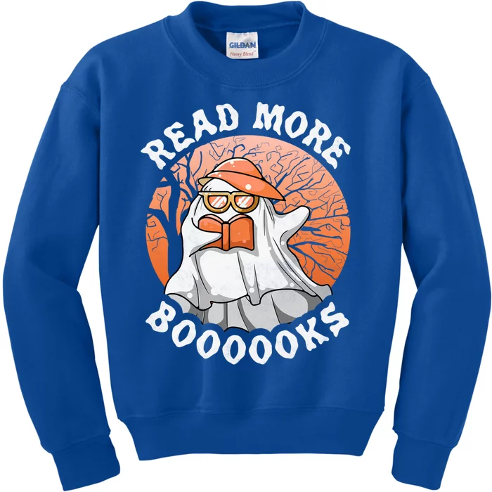 Read More Boooooks Halloween Book Reading Ghost Gift Kids Sweatshirt