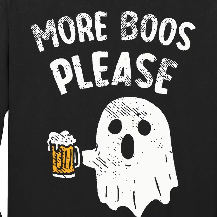 Retro More Boos Please Ghost Beer Halloween Costume Tall Long Sleeve T-Shirt