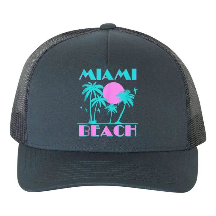 Retro Miami Beach 70s 80s Style Vintage Men Women Yupoong Adult 5-Panel Trucker Hat