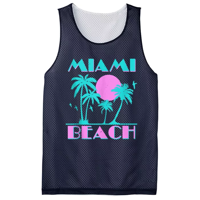 Retro Miami Beach 70s 80s Style Vintage Men Women Mesh Reversible Basketball Jersey Tank