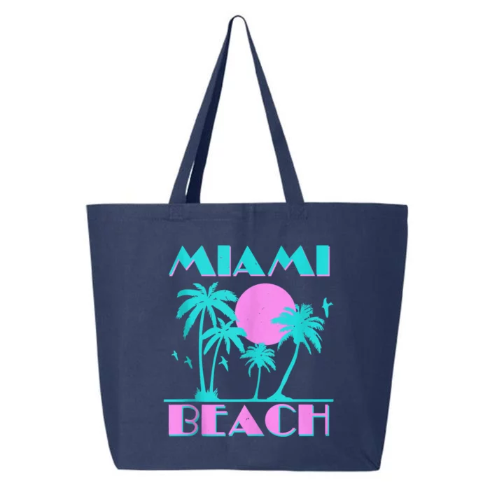 Retro Miami Beach 70s 80s Style Vintage Men Women 25L Jumbo Tote