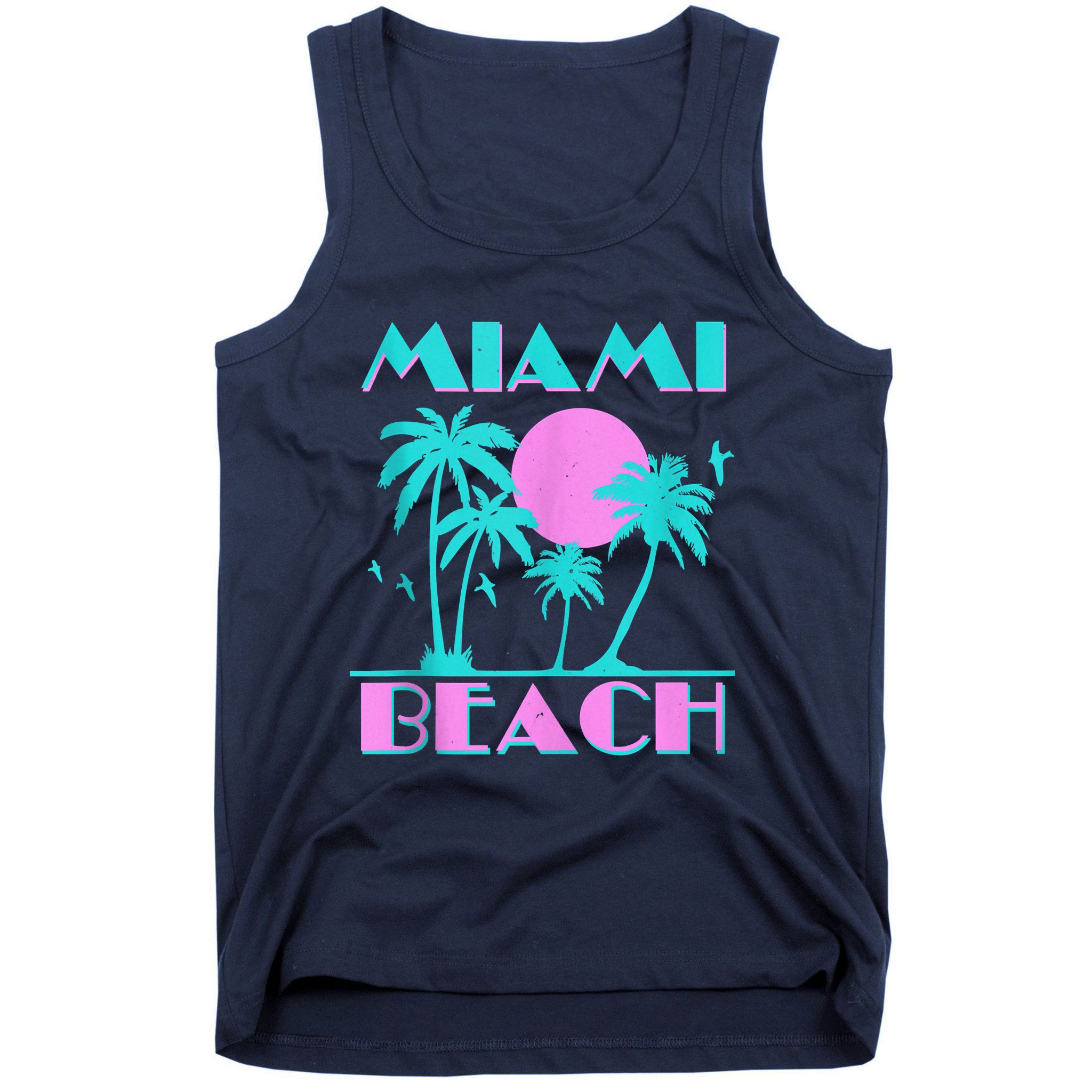 Retro Miami Beach 70s 80s Style Vintage Men Women  Pullover