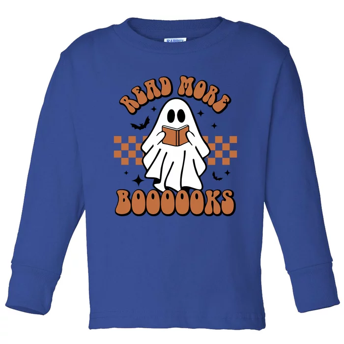 Read More Boooooks Ghost Reading Books Halloween Funny Gift Toddler Long Sleeve Shirt