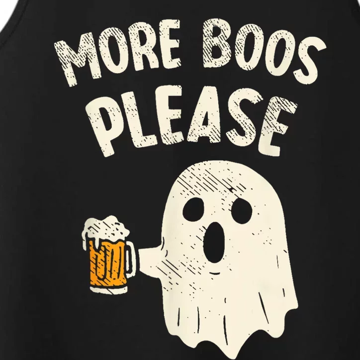 Retro More Boos Please Ghost Beer Halloween Costume Performance Tank