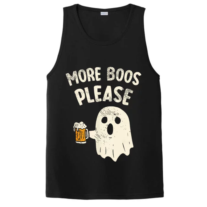 Retro More Boos Please Ghost Beer Halloween Costume Performance Tank