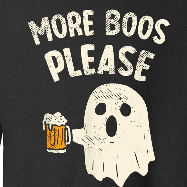 Retro More Boos Please Ghost Beer Halloween Costume Toddler Sweatshirt