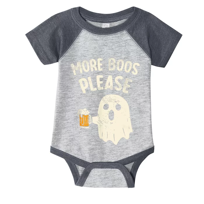 Retro More Boos Please Ghost Beer Halloween Costume Infant Baby Jersey Bodysuit