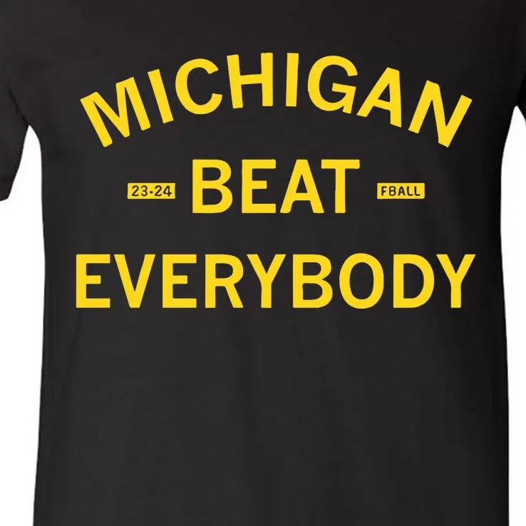 Raygunsite Michigan Beat Everybody 23 24 Fball New V-Neck T-Shirt