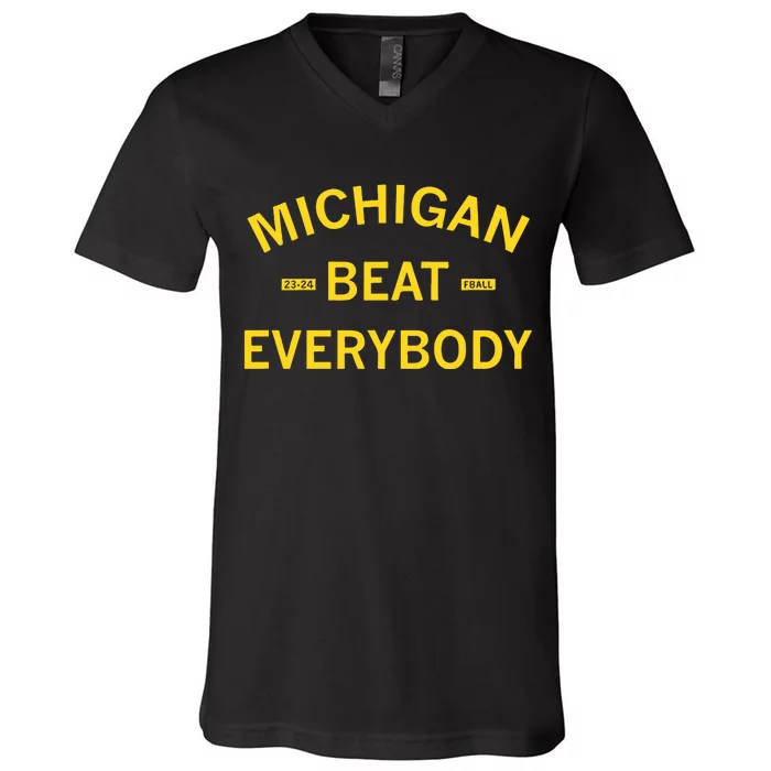 Raygunsite Michigan Beat Everybody 23 24 Fball New V-Neck T-Shirt