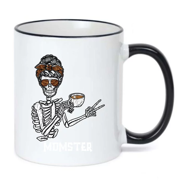 Retro Messy Bun Skeleton Ing Coffee Momster Mama Mom Great Gift Black Color Changing Mug