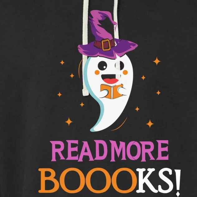 Read More Books Boo Halloween Costume Reading Lover Ghost Gift Garment-Dyed Fleece Hoodie