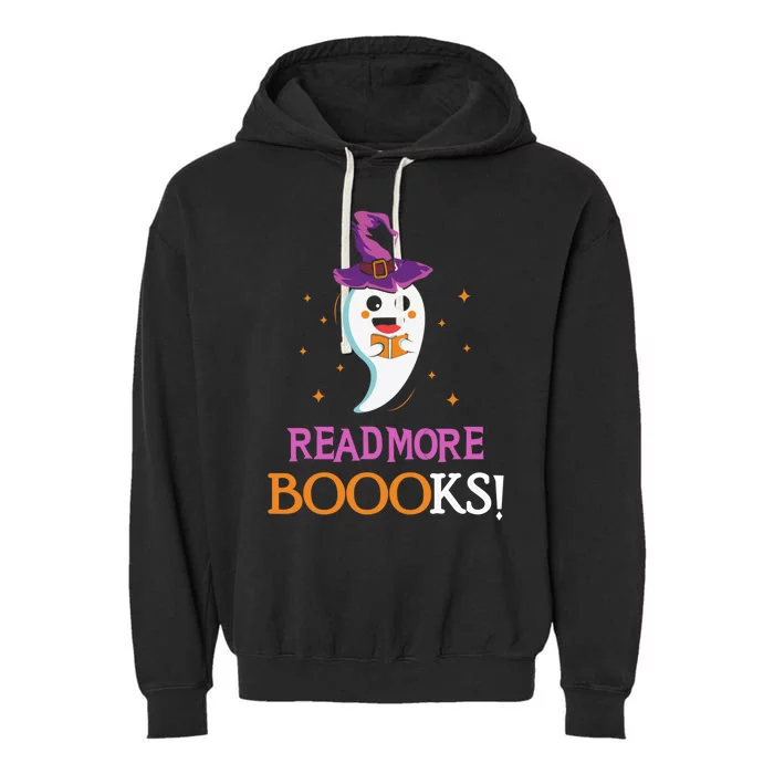 Read More Books Boo Halloween Costume Reading Lover Ghost Gift Garment-Dyed Fleece Hoodie