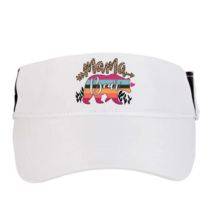 Retro Mama Bear Leopard Gift For Mother's Day Adult Drive Performance Visor