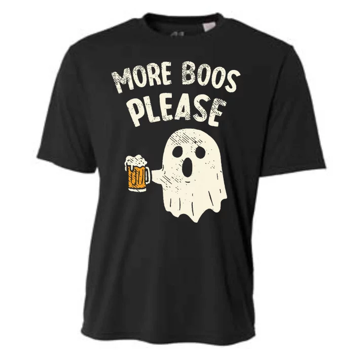 Retro More Boos Please Ghost Beer Halloween Costume Cooling Performance Crew T-Shirt