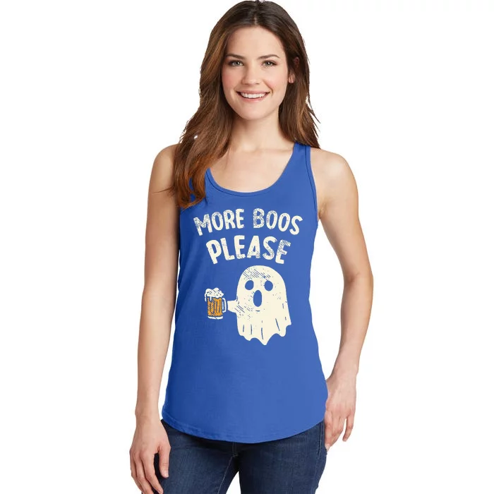 Retro More Boos Please Ghost Beer Halloween Costume Ladies Essential Tank