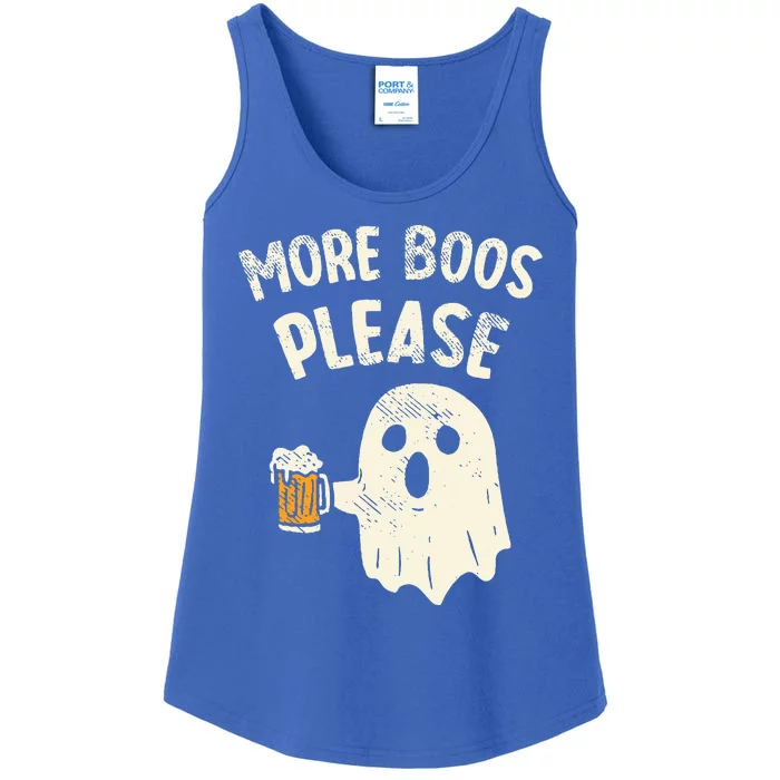 Retro More Boos Please Ghost Beer Halloween Costume Ladies Essential Tank