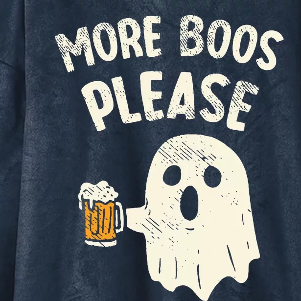 Retro More Boos Please Ghost Beer Halloween Costume Hooded Wearable Blanket