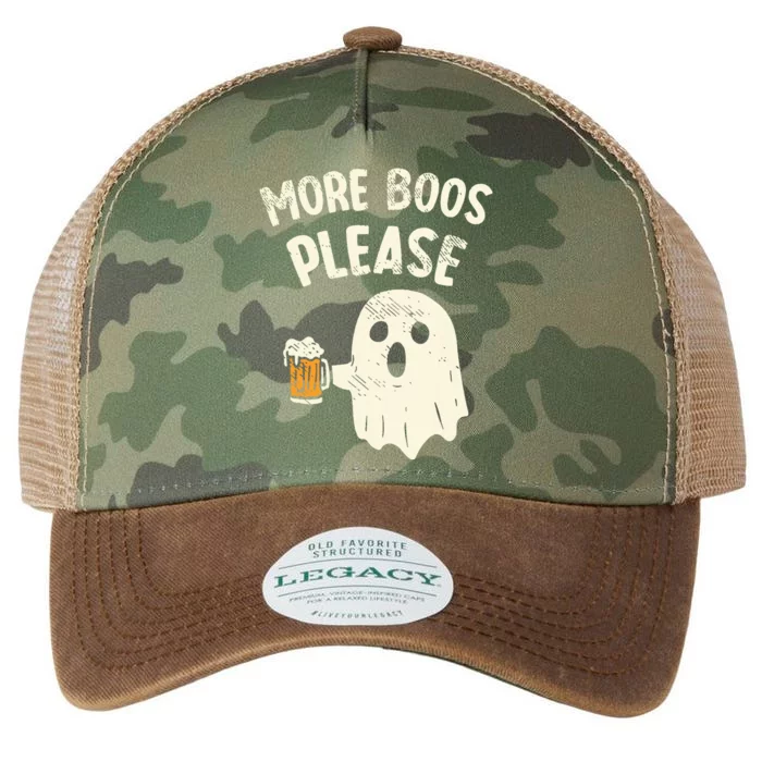 Retro More Boos Please Ghost Beer Halloween Costume Legacy Tie Dye Trucker Hat