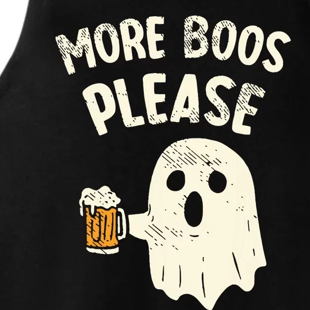 Retro More Boos Please Ghost Beer Halloween Costume Ladies Tri-Blend Wicking Tank