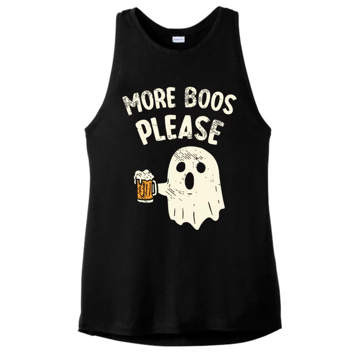 Retro More Boos Please Ghost Beer Halloween Costume Ladies Tri-Blend Wicking Tank