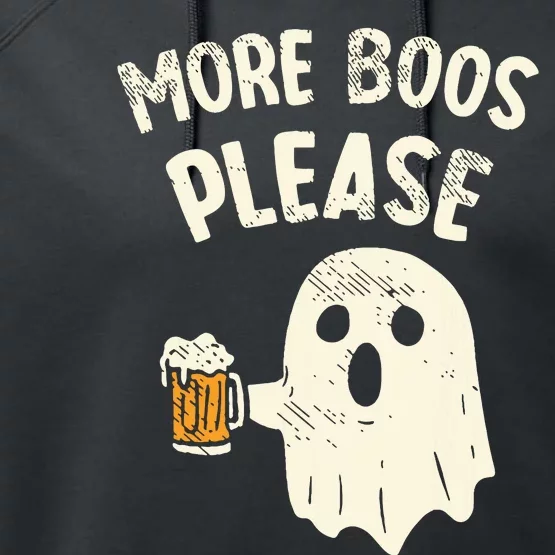 Retro More Boos Please Ghost Beer Halloween Costume Performance Fleece Hoodie