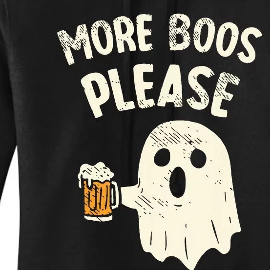 Retro More Boos Please Ghost Beer Halloween Costume Women's Pullover Hoodie