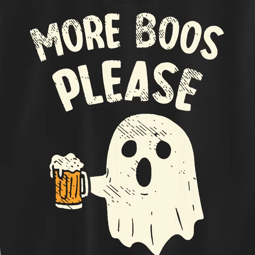 Retro More Boos Please Ghost Beer Halloween Costume Kids Sweatshirt