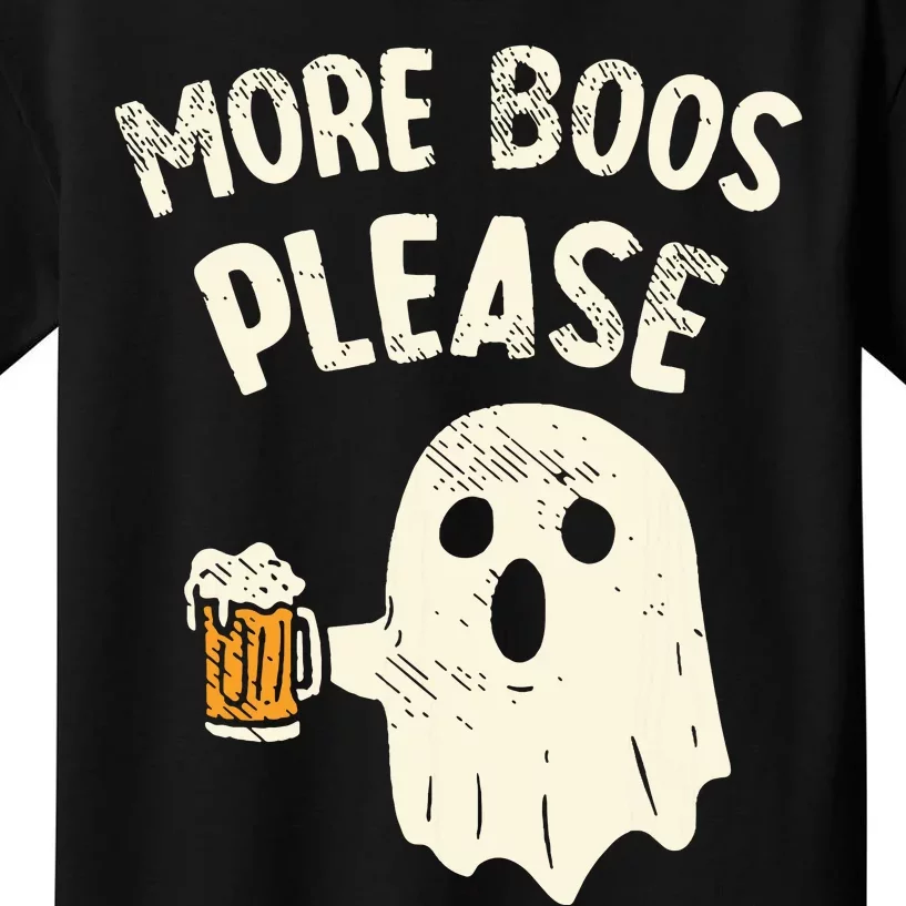 Retro More Boos Please Ghost Beer Halloween Costume Kids T-Shirt