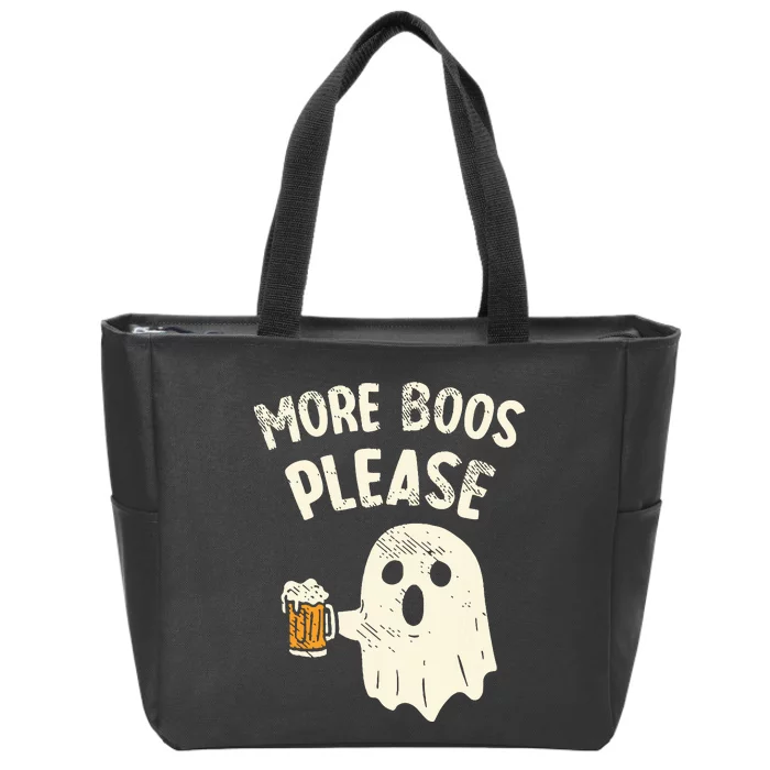 Retro More Boos Please Ghost Beer Halloween Costume Zip Tote Bag