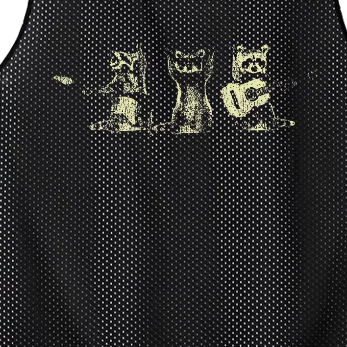 Raccoon Music Band Electric Acoustic Guitar Racoons Mesh Reversible Basketball Jersey Tank