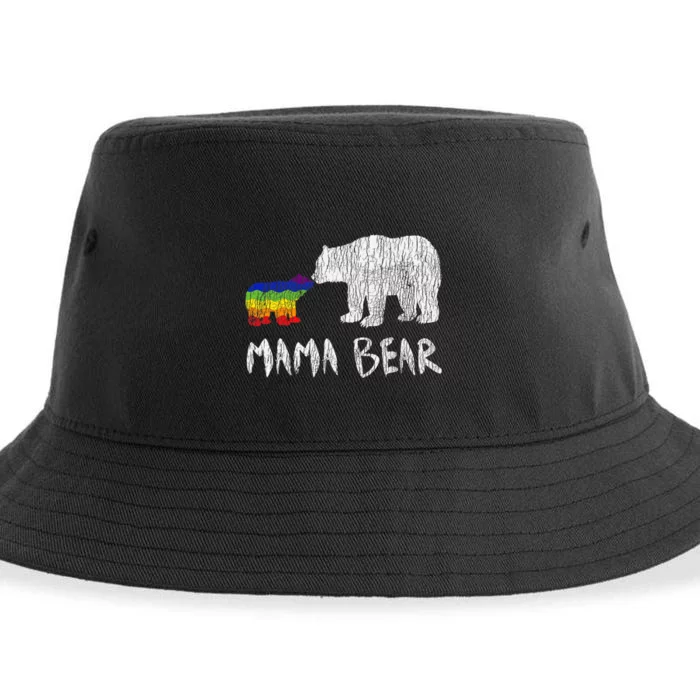 Rainbow Mama Bear Always Forever Love Support Pride Lgbtq Sustainable Bucket Hat