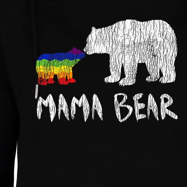 Rainbow Mama Bear Always Forever Love Support Pride Lgbtq Womens Funnel Neck Pullover Hood