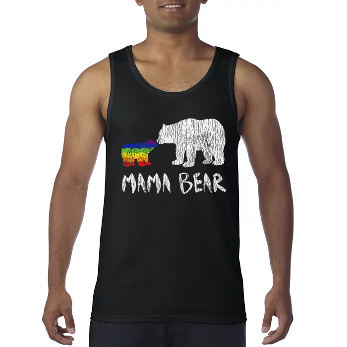 Rainbow Mama Bear Always Forever Love Support Pride Lgbtq Tank Top