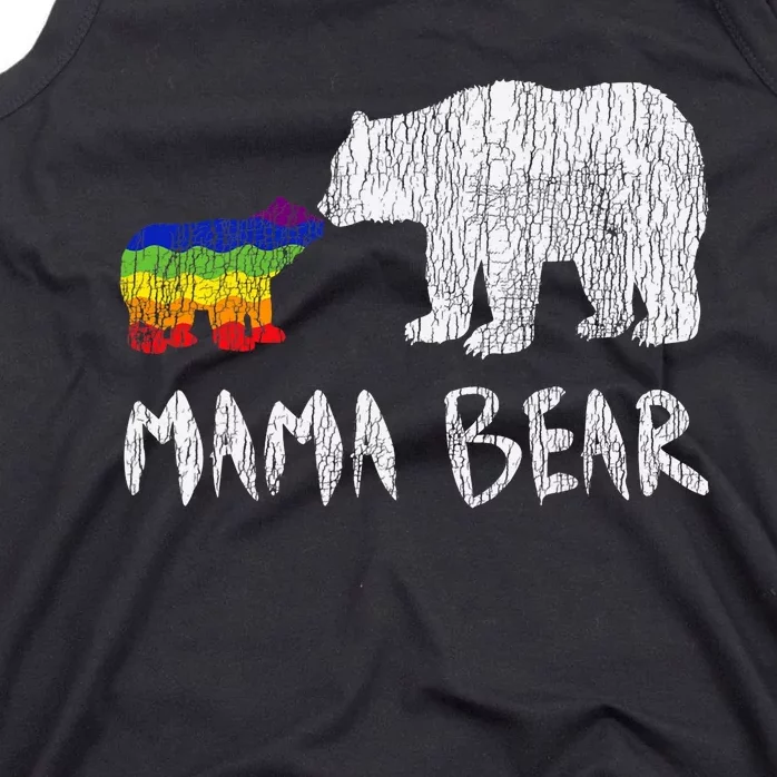 Rainbow Mama Bear Always Forever Love Support Pride Lgbtq Tank Top