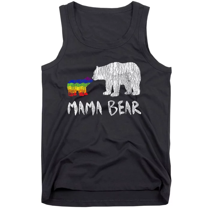 Rainbow Mama Bear Always Forever Love Support Pride Lgbtq Tank Top