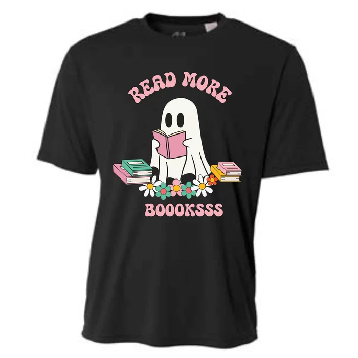 Read More Books Ghost Reading Book Halloween Spooky Season Funny Gift Cooling Performance Crew T-Shirt