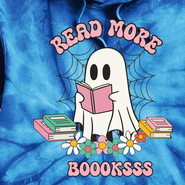 Read More Books Ghost Reading Book Halloween Spooky Season Funny Gift Tie Dye Hoodie