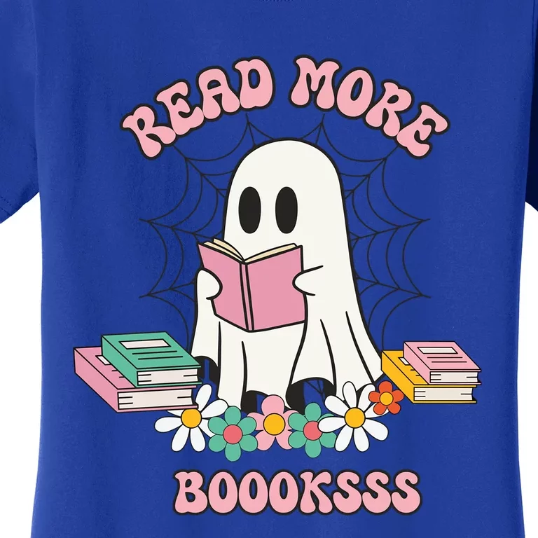 Read More Books Ghost Reading Book Halloween Spooky Season Funny Gift Women's T-Shirt