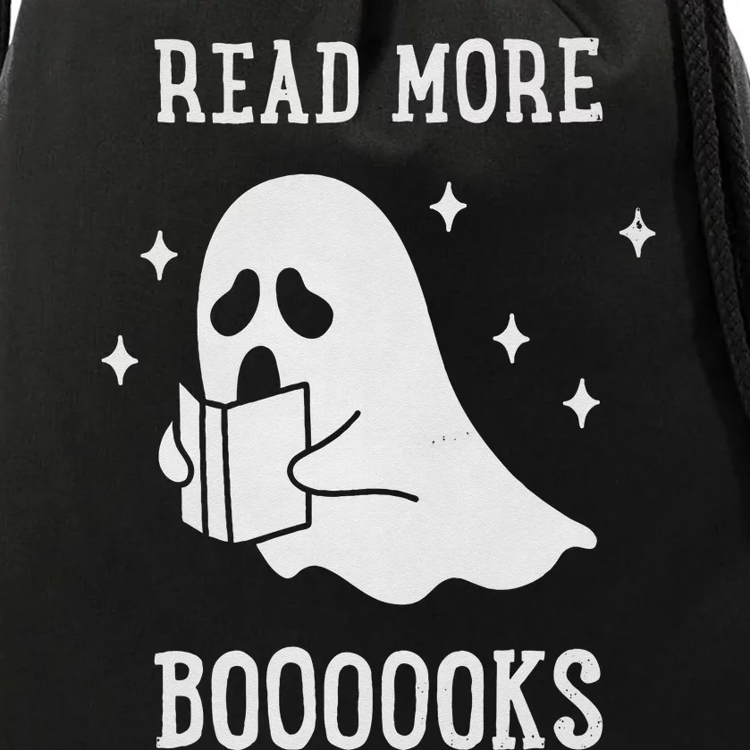 Read More Boooooks Cute Ghost Read More Boooooks Halloween Drawstring Bag