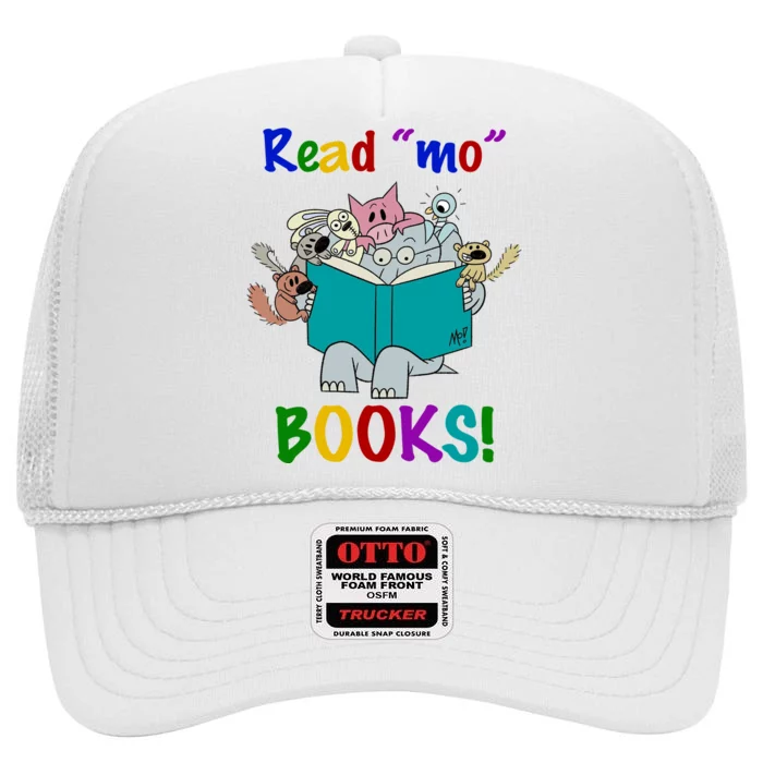 Read Mo Books Elephant Animals High Crown Mesh Trucker Hat