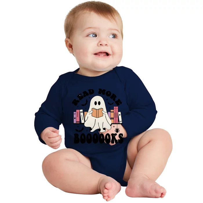 Read More Books Funny Halloween Ghost Books Baby Long Sleeve Bodysuit