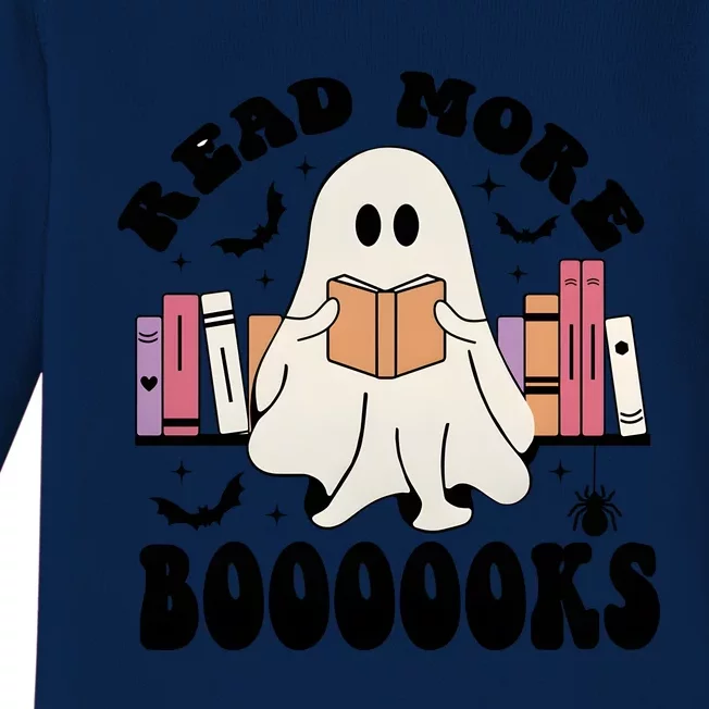 Read More Books Funny Halloween Ghost Books Baby Long Sleeve Bodysuit