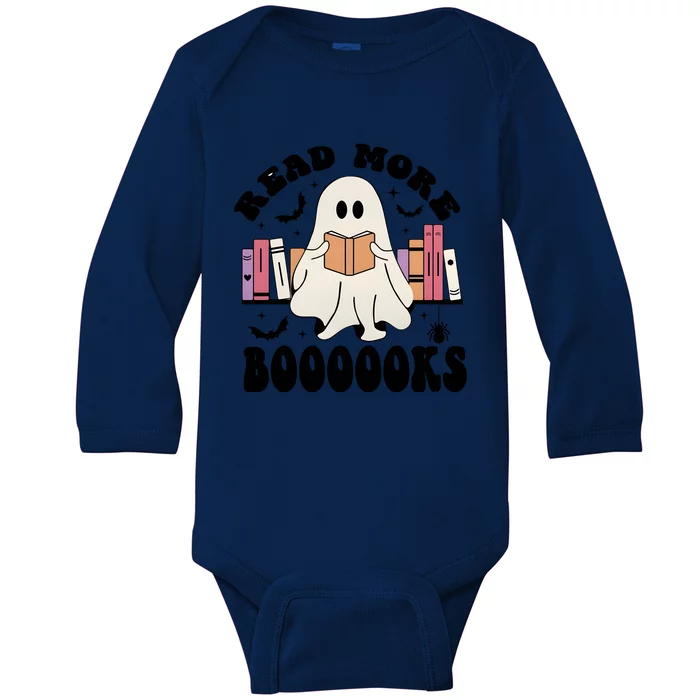 Read More Books Funny Halloween Ghost Books Baby Long Sleeve Bodysuit