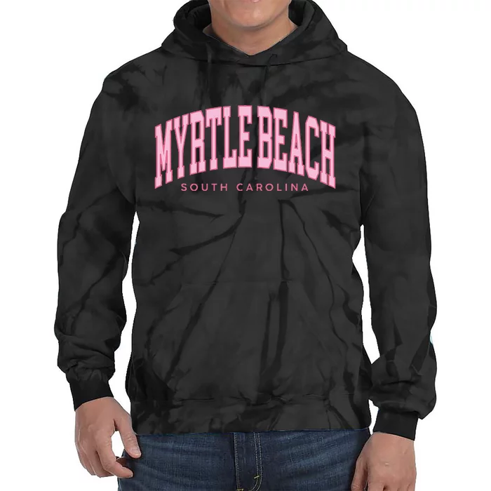 Retro Myrtle Beach South Carolina Beach Summer Tie Dye Hoodie