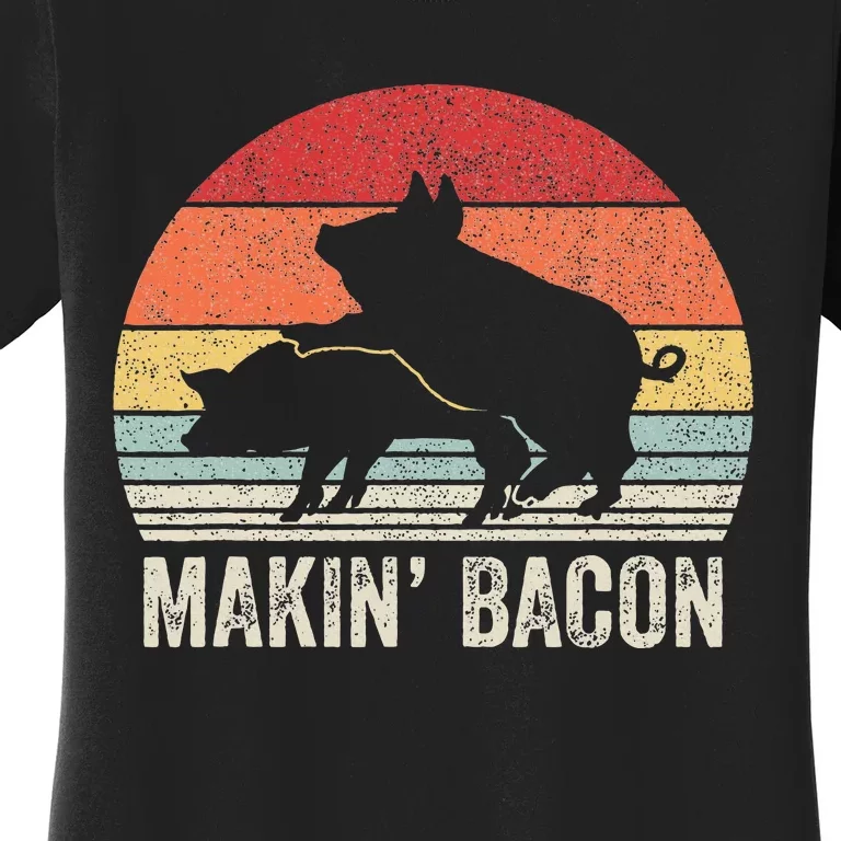 Retro Makin Bacon Pork Bacon Women's T-Shirt