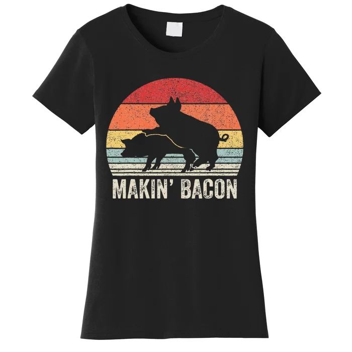 Retro Makin Bacon Pork Bacon Women's T-Shirt