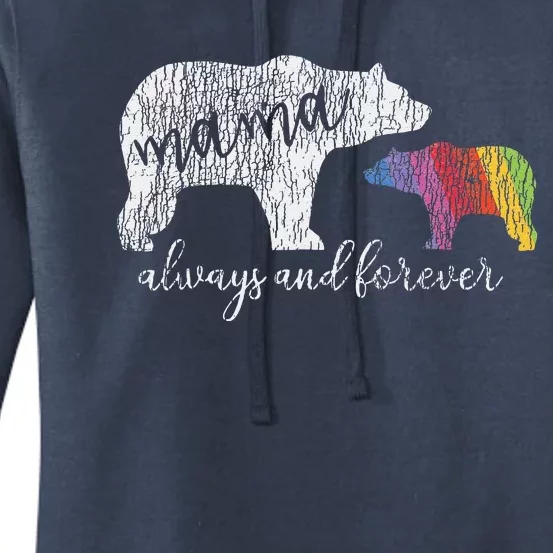 Rainbow Mama Bear Always Love Support Pride Lgbt Women's Pullover Hoodie